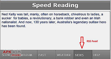 Speed reading application