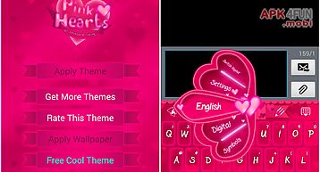 Go keyboard pink hearts theme
