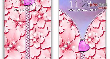 Pink zipper lock screen