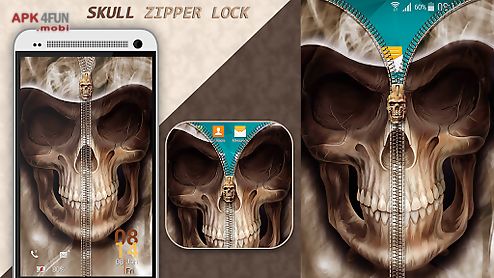 skull zipper lock