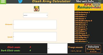 Clash army calculator