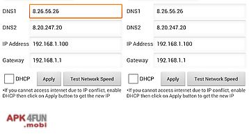 Wifi settings (dns,ip,gateway)
