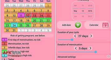 Menstrual ovulation calendar
