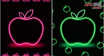 Apple neon wallpaper - free