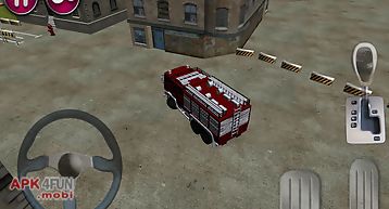 Fire truck parking 3d