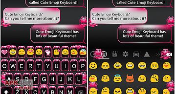 Pink neon emoji keyboard theme