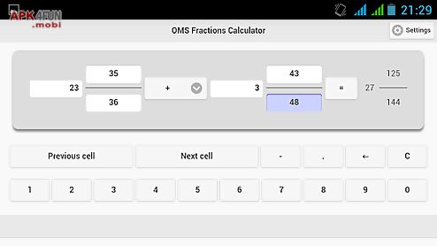 oms fractions calculator