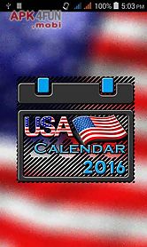 usa calendar 2016