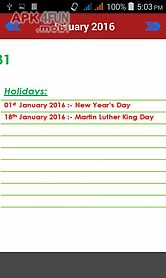 usa calendar 2016