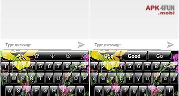 Keyboard theme glass flowers