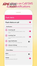 flash alerts on call / sms