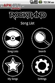 rock band song list