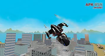 Flying police motorcycle rider
