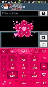 go keyboard pink hearts theme