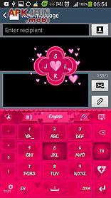 go keyboard pink hearts theme