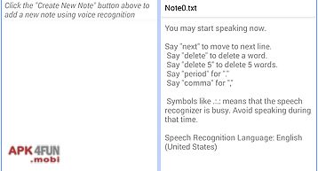 Speech to text notepad
