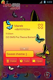 theme butterfly for go sms