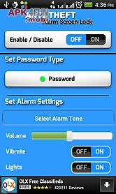 anti theft alarm screen lock