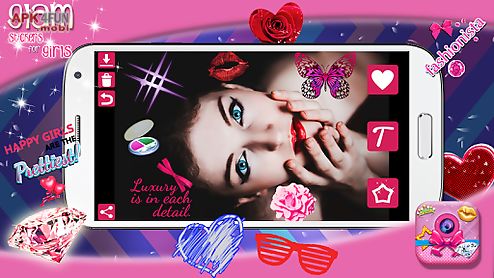 glam photo stickers for girls
