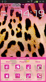 pink leopard go launcher theme