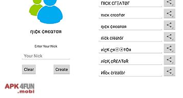 Nick creator for msn