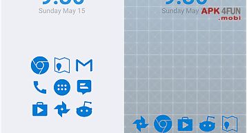 Stamped blue icons