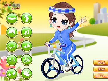 the little girl learn bicycle
