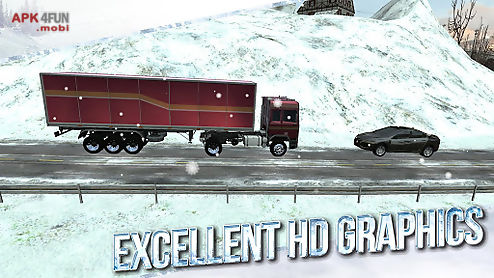 winter road trucker 3d