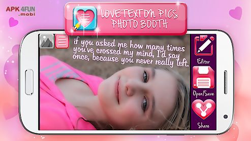 love text on pics photo booth