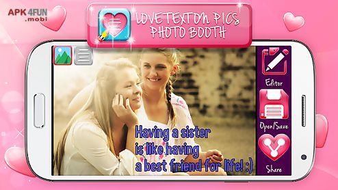 love text on pics photo booth