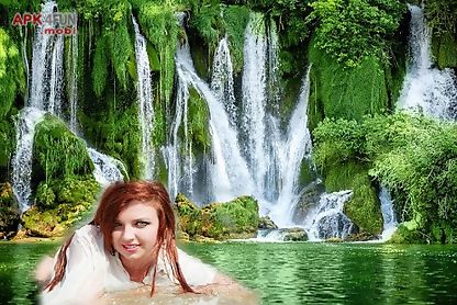 cut paste waterfall background