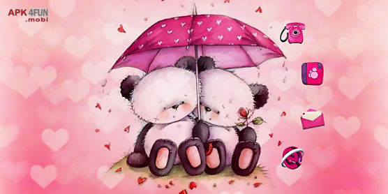 pink love bear theme