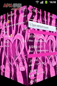 go sms pink theme heart zebra