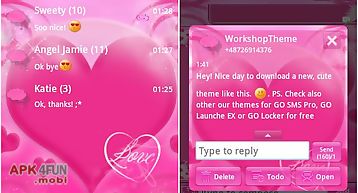 Go sms pro theme pink love