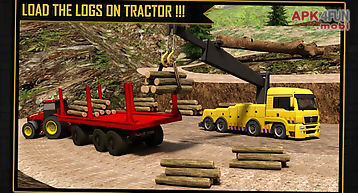 Log transporter tractor crane