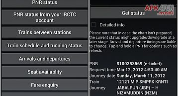 Pnr status and train info
