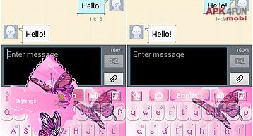 Pink butterflies keyboard
