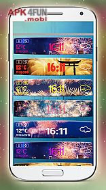 fireworks weather clock widget
