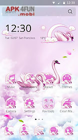 pink love swan theme