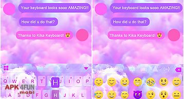 Pink cloud kika keyboard theme