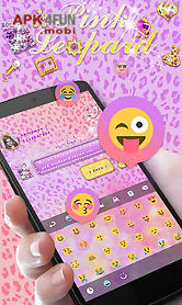 pink leopard go keyboard theme