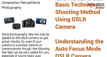 Basic technique of photographing
