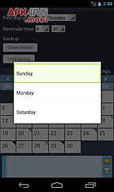 calendar with colors