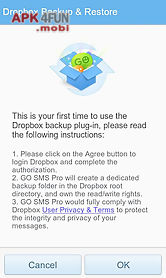 go sms pro dropbox backup