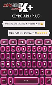 keyboard plus neon pink