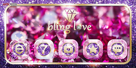 bling love go launcher theme
