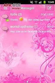 go sms pro theme pink flowers