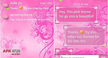 Go sms pro theme pink flowers