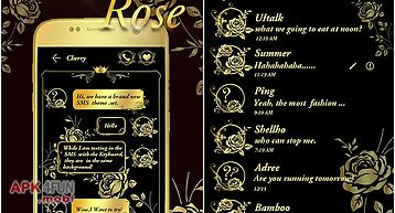 (free) go sms gold rose theme