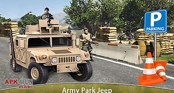 Military jeep parking driving